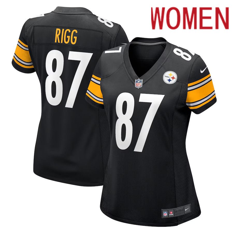 Women Pittsburgh Steelers #87 Justin Rigg Nike Black Game Player NFL Jersey